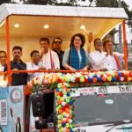 AICC General Secretary Priyanka Gandhi Vadra, Roadshow In Support Of I.N.D.I.A. Bloc-Backed Candidates Of  Lok Sabha PC & Ramnagar-7 AC By-Elections In Tripura.
