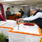 Union Minister Ashwini Vaishnaw Pays Floral Tribute To Dr. Babasaheb Ambedkar On Mahaparinirvan Diwas.