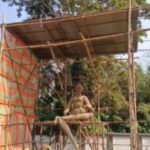 30-Foot Goddess Saraswati Statue In Khowai Government English Medium Class XII School.