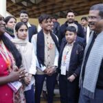 Union Education Minister Dharmendra Pradhan Interacts With PM-YUVA 3.0 Authors At The New Delhi World Book Fair 2026.