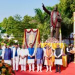 Vice President, Prime Minister And Lok Sabha Speaker Pay Floral Tributes To Babasaheb Dr. Bhimrao Ambedkar At His Statue At Prerna Sthal In Parliament House Complex On His Birth Anniversary.