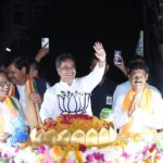 Chief Minister Of Tripura Dr. Manik Saha lead massive rally in Dharmanagar.