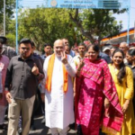 Union Home Minister And Minister Of Cooperation Amit Shah Cast His Vote In The Ahmedabad Municipal Corporation (AMC) Elections.