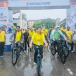 Raksha Khadse Leads Commonwealth Games 2030 Celebration at IIT Guwahati During Special 75th Edition of Fit India Sundays on Cycle.
