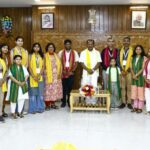 A Group Of Students, Including Boys And Girls From Haryana, Met The  Governor Of Tripura Indrasena Reddy Nallu At Lok Bhavan, Agartala, Tripura.