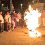 Protest By Youth Congress In Dharmanagar Over Alleged NEET Question Paper Leak.
