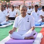 Union Minister Ashwini Vaishnaw And Union Minister Of State Arjun Ram Meghwal Participate In Mass Yoga Session At Karni Stadium, Bikaner, Promoting Healthy Living.