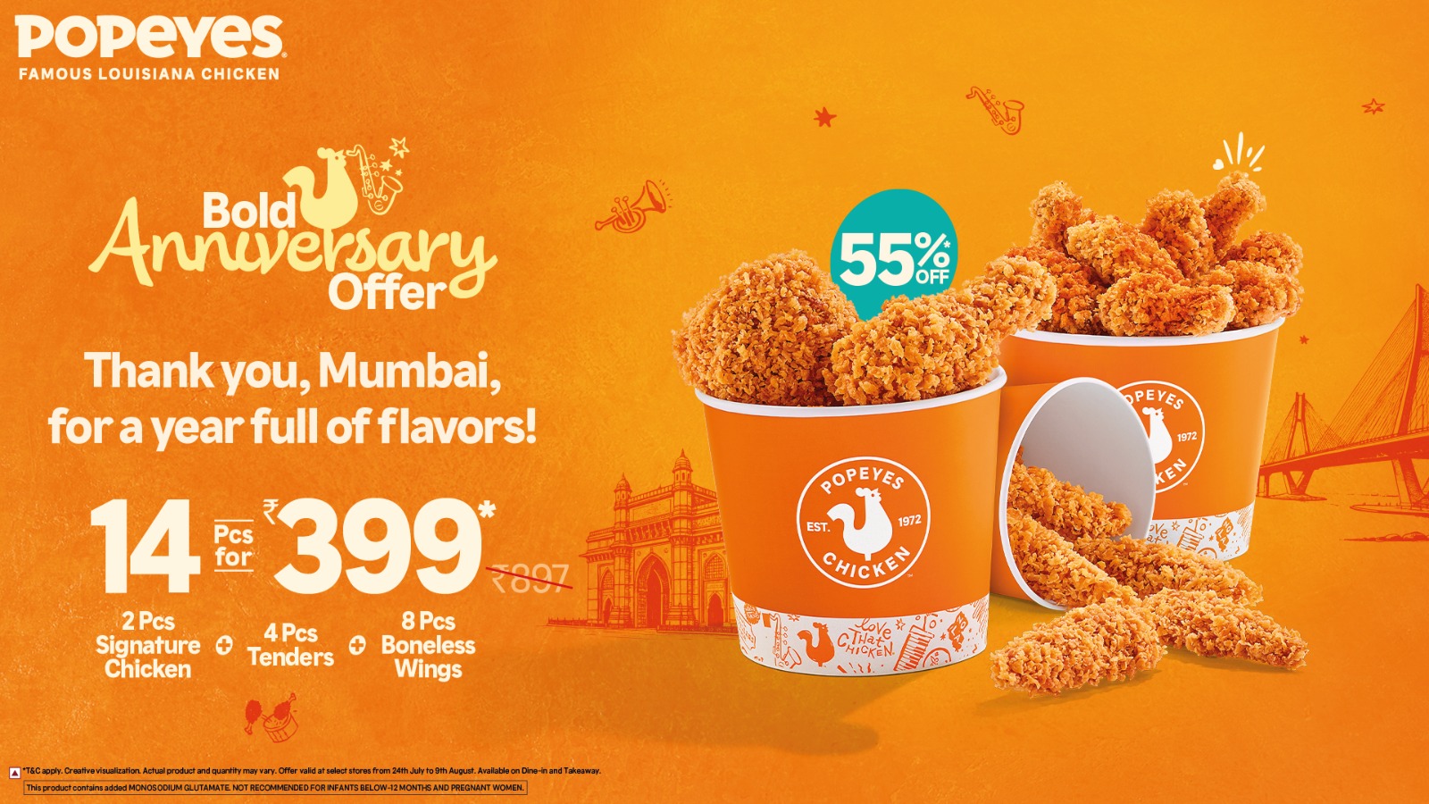 Popeyes Gives Mumbaikars A Special Anniversary Treat.