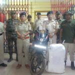 Sonamura Police, BSF & TSR Joint Operation To Recovered And Seize Bike And 20.715 KG DRY Cannabis, Worth ₹ 4 Lakh.