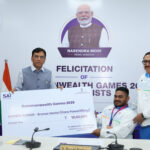 Dr Mansukh Mandaviya Felicitates CWG 2026 Bronze Medal-Winner Powerlifter Jhandu Kumar.