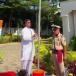 Chief Minister Manik Saha Hoists National Flag At His Official Residence.