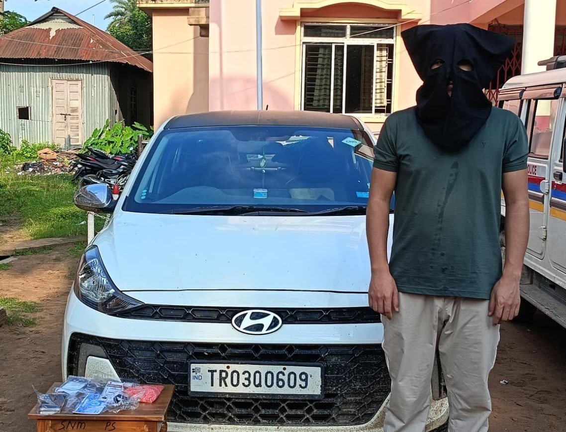 Sonamura Police, BSF & TSR Joint Operation To Recovered And Seize DRY Cannabis, Yaba Tablets & One Hundai Aura Car.