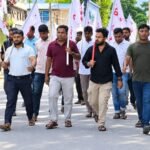 Protest By SFI-DYFI Against Police Action On TET Qualifiers, Demanding Gyanesh Kumar’s Resignation.