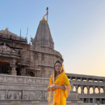 Actress Immerses Herself In Devotion During Her Film’s Promotional Journey.