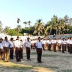 RSS Holds Route March in Dharmanagar on Mahalaya.